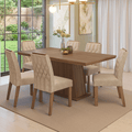 Conjunto Sala de Jantar Tampo de Madeira 6 Cadeiras Rustic/Imperial Assis Madesa