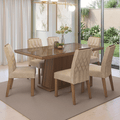 Conjunto Sala de Jantar Tampo com Vidro 6 Cadeiras Rustic/Imperial Colmar Madesa