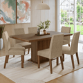 Conjunto Sala de Jantar Tampo de Madeira 6 Cadeiras Rustic/Imperial Grasse Madesa