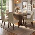 Conjunto Sala de Jantar Tampo com Vidro 6 Cadeiras Rustic/Imperial Dinan Madesa
