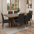 Conjunto Sala de Jantar Tampo de Madeira 6 Cadeiras Rustic/Oxford Sarlat Madesa