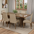 Conjunto Sala de Jantar Tampo com Vidro 6 Cadeiras Rustic/Imperial Pienza Madesa