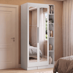 Guarda-Roupa Modulado 2 Portas com Espelhos 5 Nichos Branco Neo Madesa 01
