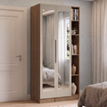 Guarda-Roupa Modulado 2 Portas com Espelhos 5 Nichos Rustic/Crema Neo Madesa 01