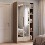 Guarda-Roupa Modulado 2 Portas com Espelhos 5 Nichos Rustic/Crema Neo Madesa 01