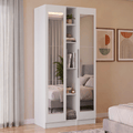 Guarda-Roupa Modulado 2 Portas com Espelhos 5 Nichos Branco Neo Madesa 02
