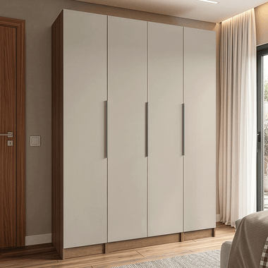 Guarda-Roupa Modulado 160 cm 4 Portas Rustic/Crema Neo Madesa