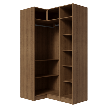 Guarda-Roupa Modulado de Canto 3 Portas com Espelhos Rustic/Crema Neo Madesa