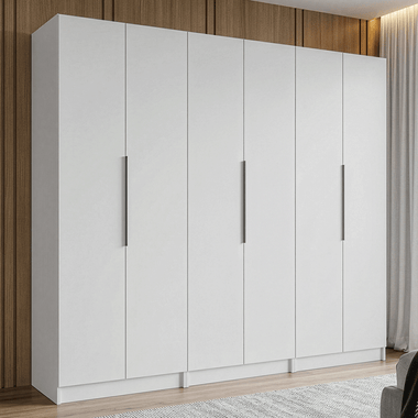 Guarda-Roupa Modulado 240 cm 6 Portas 4 Gavetas Branco Neo Madesa 01
