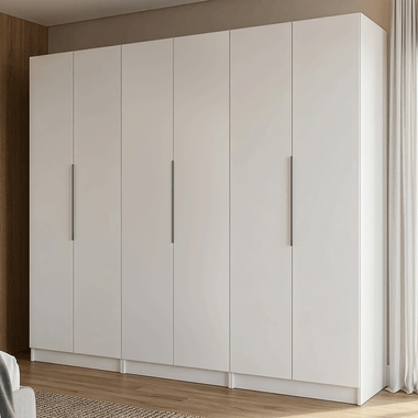 Guarda-Roupa Modulado 240 cm 6 Portas 6 Gavetas Branco Neo Madesa 03