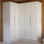 Guarda-Roupa Modulado de Canto 310 cm 5 Portas 2 Gavetas Branco Neo Madesa 01