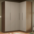 Guarda-Roupa Modulado de Canto 310 cm 5 Portas 2 Gavetas Rustic/Crema Neo Madesa 02