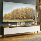 Rack para TV até 80 Polegadas 180 cm 2 Portas 1 Gaveta Rustic/Branco Nilo Madesa