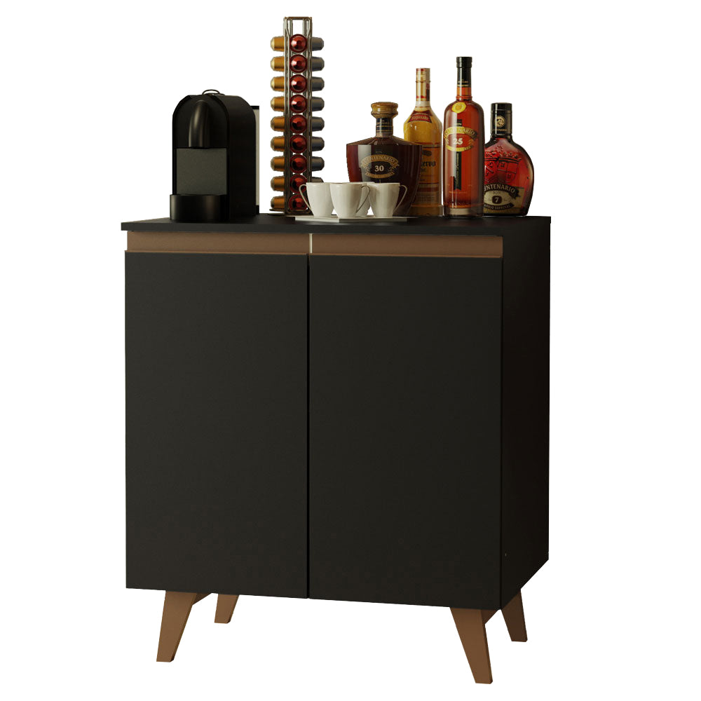 Balcão Cantinho do Café Madesa Reims 70 cm 2 Portas Preto