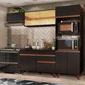 Armário de Cozinha Completa 260cm Preto Reims Madesa XA01