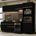 Armário de Cozinha Completa 260cm Preto Reims Madesa 09