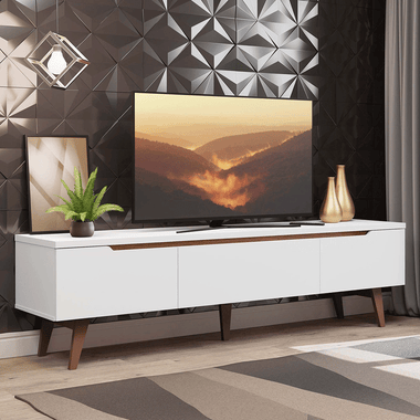 Rack para TV até 75 Polegadas 2 Portas 1 Gaveta Branco Troy Madesa