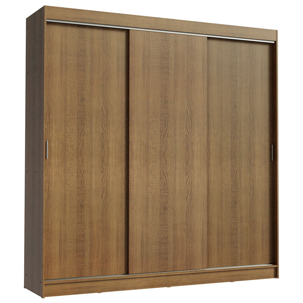 Guarda-Roupa Casal Madesa Kansas 3 Portas de Correr 3 Gavetas Rustic