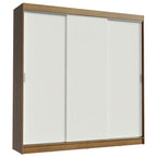 Guarda-Roupa Casal Madesa Kansas 3 Portas de Correr 3 Gavetas Rustic/Branco