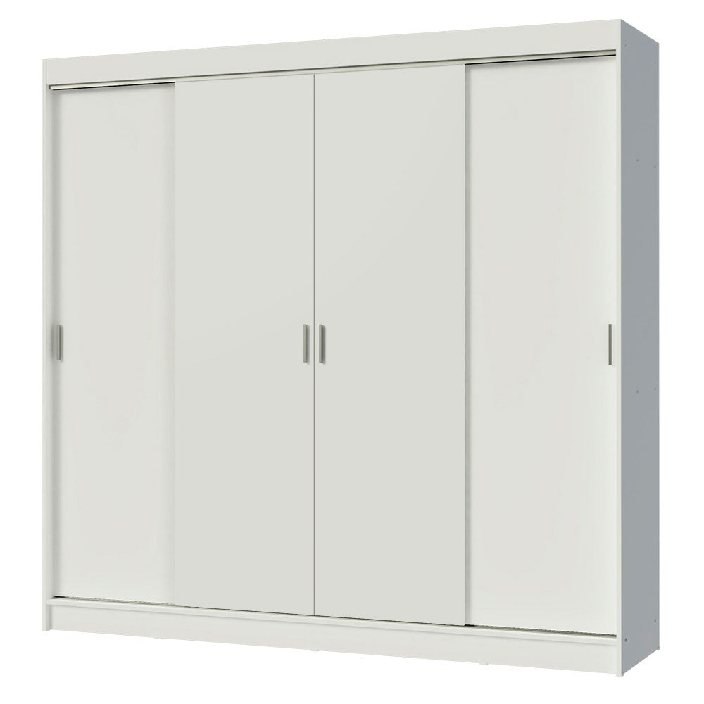 Guarda-Roupa Casal Madesa Austin 4 Portas de Correr 3 Gavetas Branco