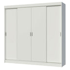 Guarda-Roupa Casal Madesa Austin 4 Portas de Correr 3 Gavetas Branco
