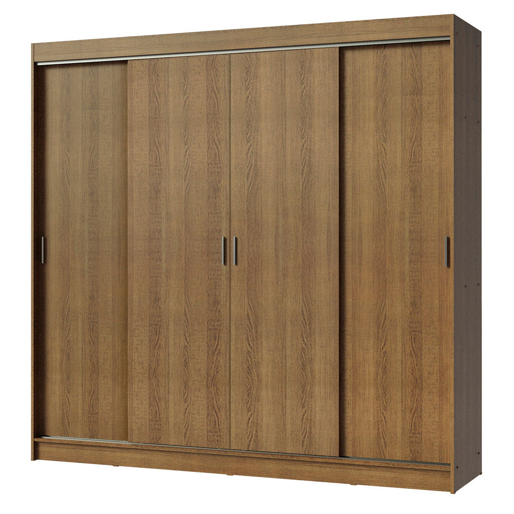 Guarda-Roupa Casal Madesa Austin 4 Portas de Correr 3 Gavetas Rustic