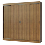 Guarda-Roupa Casal Madesa Austin 4 Portas de Correr 3 Gavetas Rustic