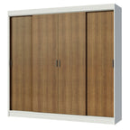 Guarda-Roupa Casal Madesa Austin 4 Portas de Correr 3 Gavetas Branco/Rustic