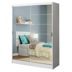 Guarda-Roupa Infantil Madesa Nick 2 Portas de Correr de Espelho Branco