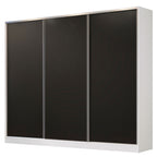 Guarda-Roupa Casal 100% MDF Madesa Royale 3 Portas de Correr Branco/Preto