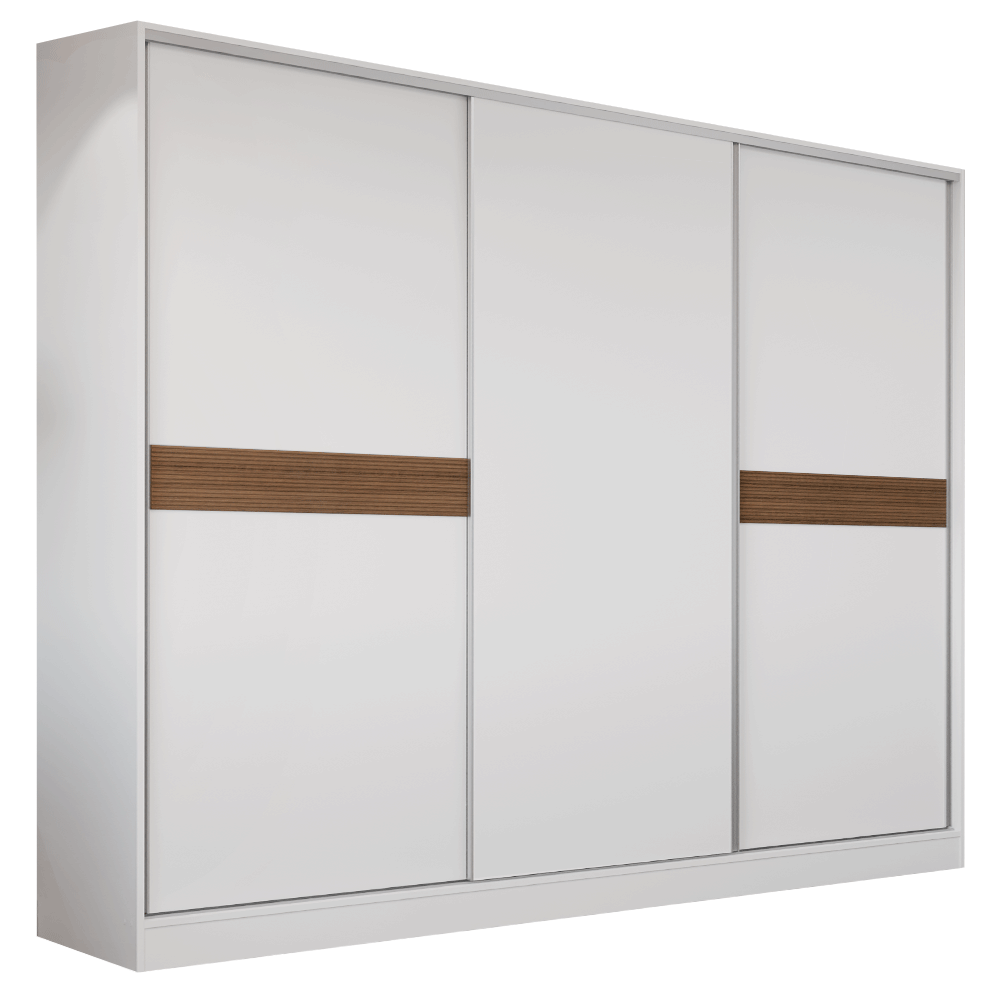 Guarda-Roupa Casal 100% MDF 3 Portas Branco Malta Madesa