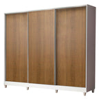 Guarda-Roupa Casal 100% MDF Madesa Royale 3 Portas de Correr com Pés Branco/Rustic
