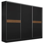 Guarda-Roupa Casal 100% MDF 3 Portas Preto Malta Madesa