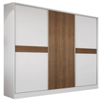 Guarda-Roupa Casal 100% MDF 3 Portas Branco/Rustic Malta Madesa
