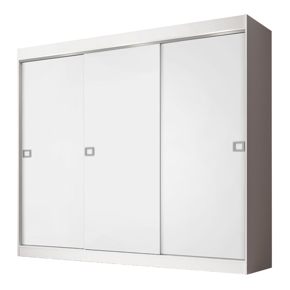 Guarda-Roupa Casal Madesa Napoli 3 Portas de Correr Branco