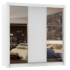 Guarda-Roupa Casal Madesa Mônaco 3 Portas de Correr com Espelhos Branco