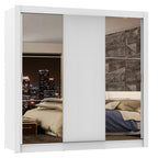 Guarda-Roupa Casal Madesa Mônaco 3 Portas de Correr com Espelhos Branco