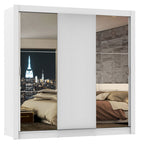 Guarda-Roupa Casal Madesa Lyon 3 Portas de Correr com Espelhos 2 Gavetas Branco