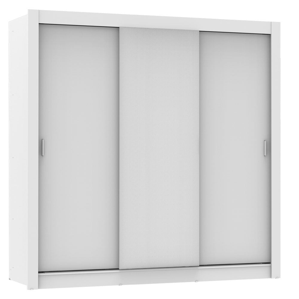 Guarda-Roupa Casal Madesa Lyon 3 Portas de Correr 2 Gavetas Branco