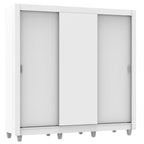 Guarda-Roupa Casal Madesa Lyon 3 Portas de Correr 2 Gavetas com Pés Branco