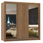 Guarda-Roupa Casal Madesa Mônaco 3 Portas de Correr com Espelhos Rustic