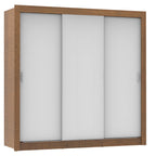 Guarda-Roupa Casal Madesa Lyon Plus 3 Portas de Correr 4 Gavetas Rustic/Branco