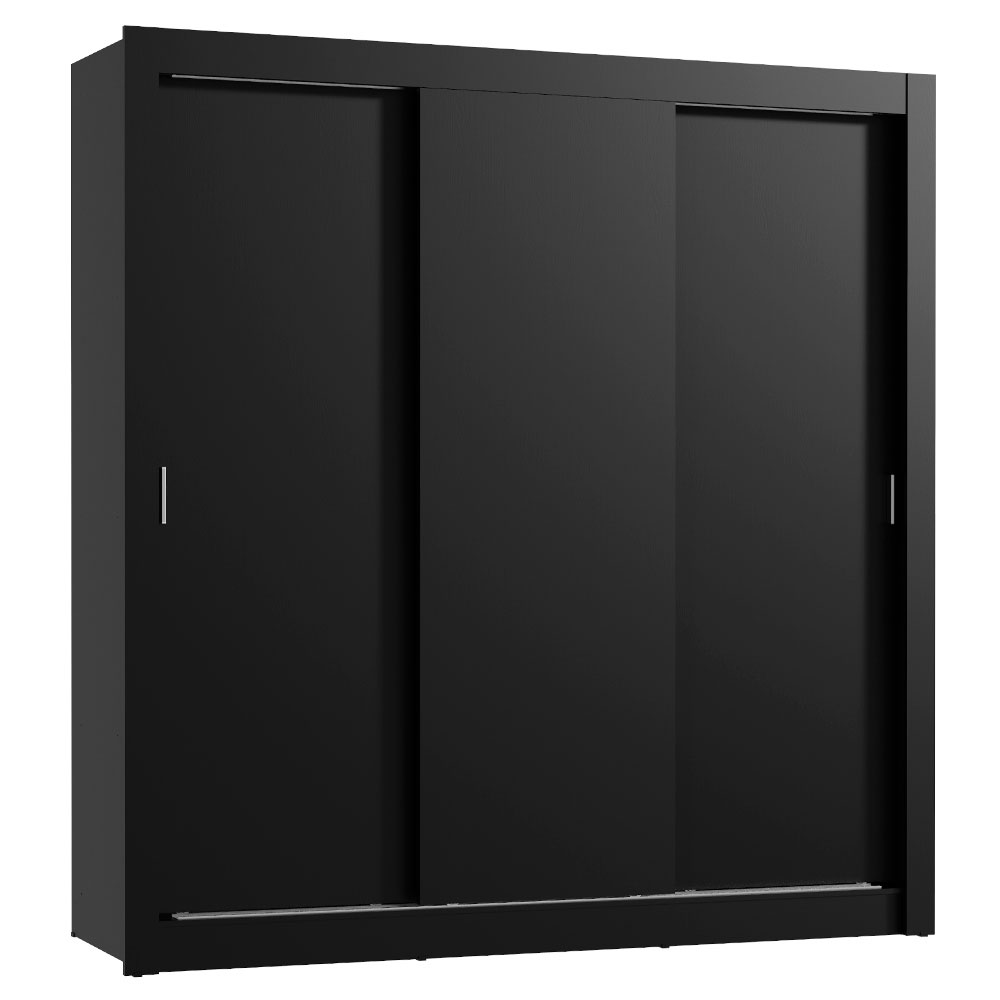 Guarda-Roupa Casal Madesa Mônaco 3 Portas de Correr Preto