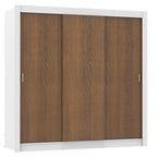 Guarda-Roupa Casal Madesa Mônaco 3 Portas de Correr Branco/Rustic