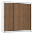 Guarda-Roupa Casal Madesa Mônaco 3 Portas de Correr Branco/Rustic