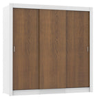 Guarda-Roupa Casal Madesa Lyon 3 Portas de Correr 2 Gavetas Branco/Rustic