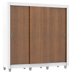 Guarda-Roupa Casal Madesa Mônaco 3 Portas de Correr com Pés Branco/Rustic