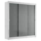 Guarda-Roupa Casal Madesa Mônaco 3 Portas de Correr Branco/Cinza