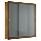 Guarda-Roupa Casal Madesa Mônaco 3 Portas de Correr Rustic/Cinza