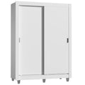 Guarda-Roupa Solteiro Madesa Dallas Plus 2 Portas de Correr 4 Gavetas com Pés Branco